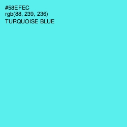 #58EFEC - Turquoise Blue Color Image